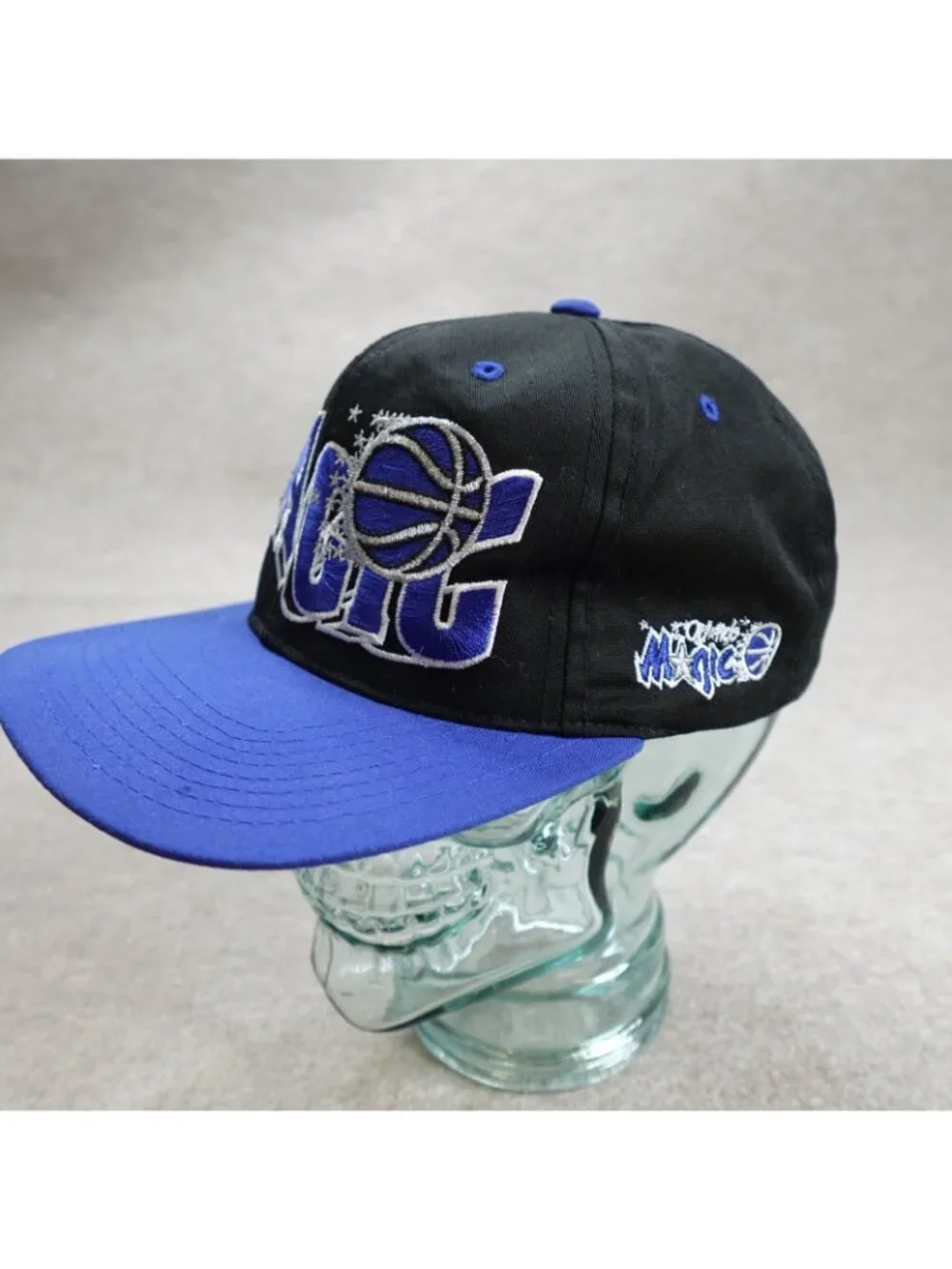 Orlando Magic Hat Black Embroidered Vintage Blockhead